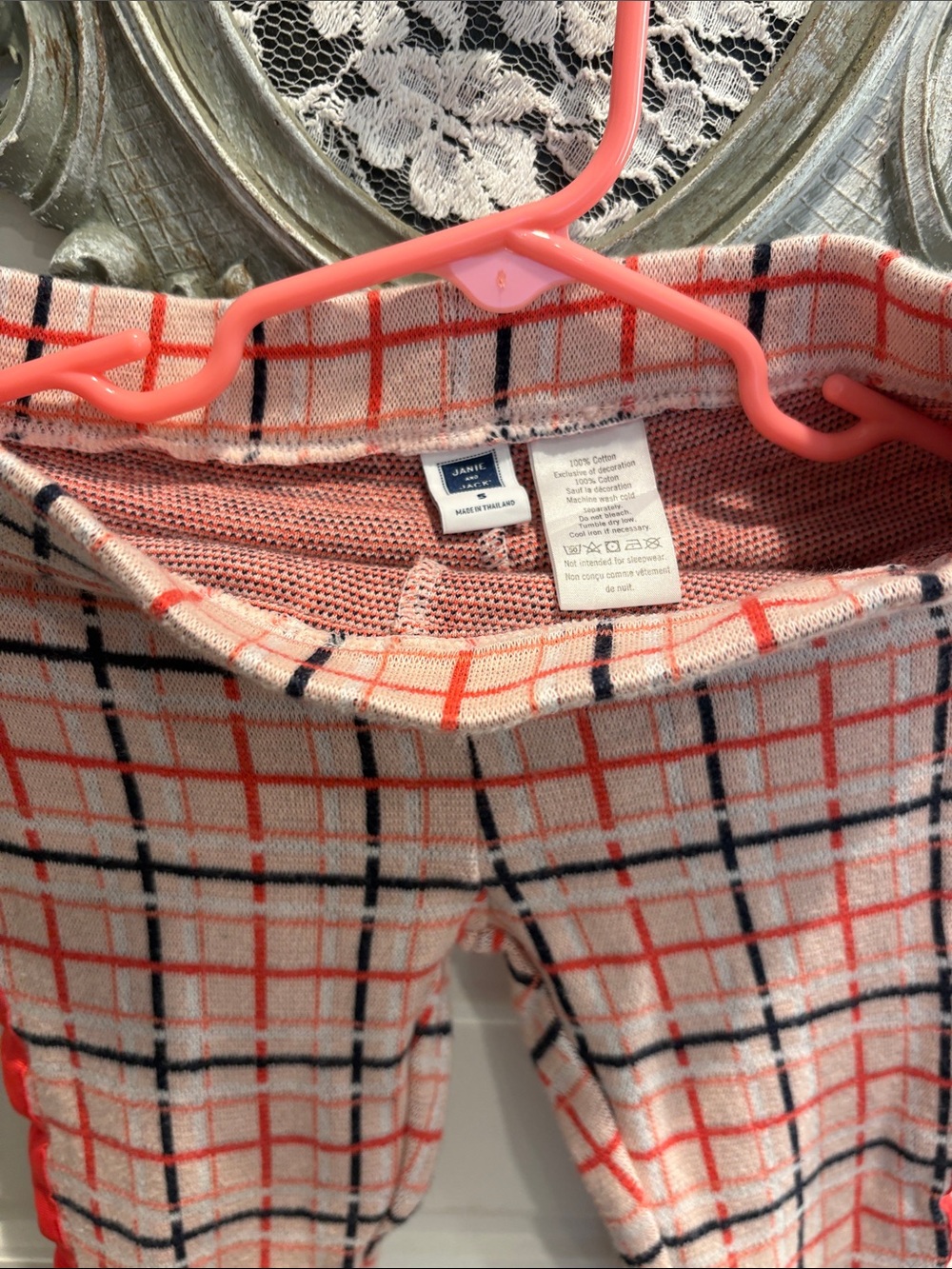 Janie and Jack Pink Plaid Knit Kids Le